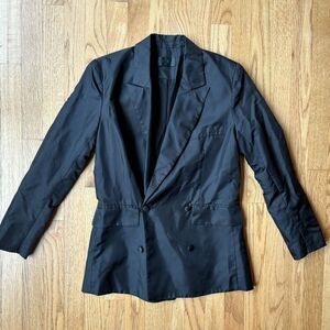 RtA Clark Double-Breasted Nylon Blazer Black XS